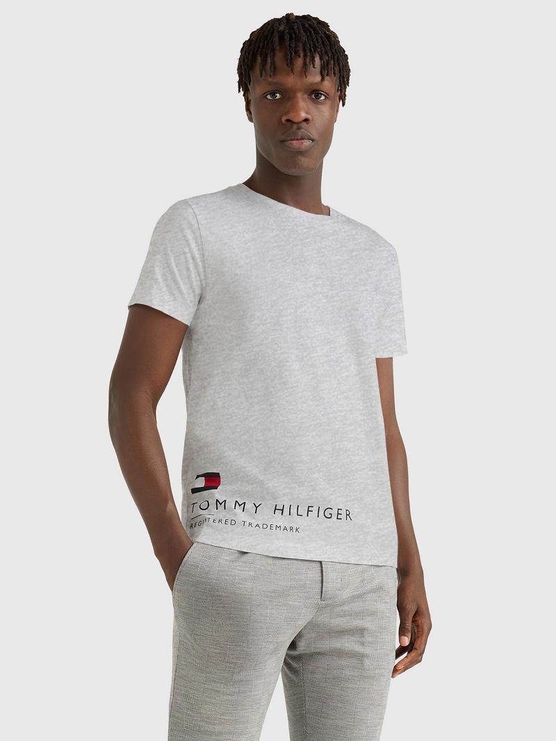 Férfi Tommy Hilfiger Hem logo Póló Szürke | HU 824XYU